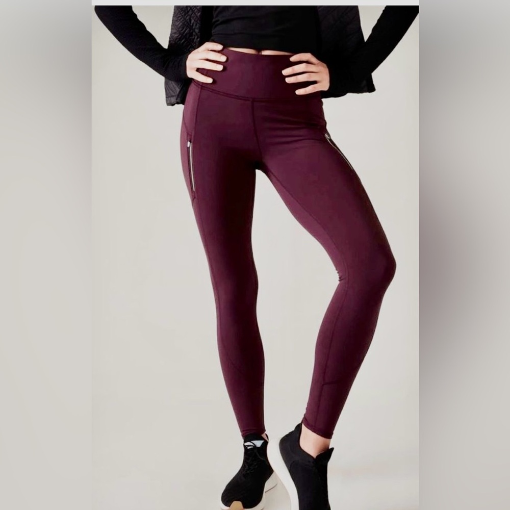 * Athleta Ranier Burgundy Tight Leggings SZ 2X *